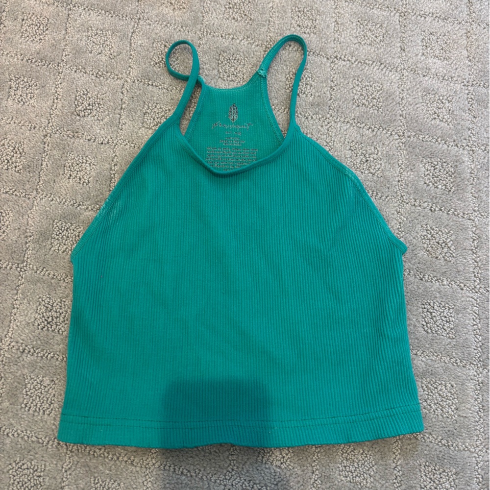 Free people movement teal ribbed tank
